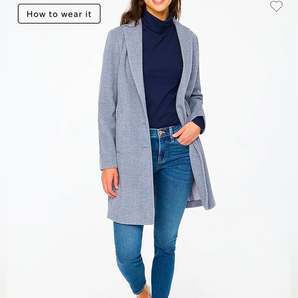 JCrew Factory Herringbone Topcoat Sz 12